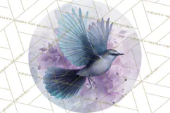Watercolor Songbirds in Flight PNG Clipart Product Image 5