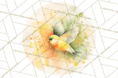Watercolor Songbirds in Flight PNG Clipart Product Image 2