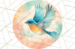 Watercolor Songbirds in Flight PNG Clipart Product Image 2