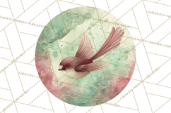 Watercolor Songbirds in Flight PNG Clipart Product Image 4