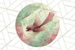 Watercolor Songbirds in Flight PNG Clipart Product Image 4