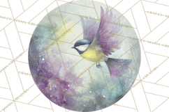 Watercolor Songbirds in Flight PNG Clipart Product Image 4