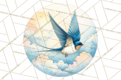 Watercolor Songbirds in Flight PNG Clipart Product Image 5