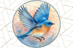 Watercolor Songbirds in Flight PNG Clipart Product Image 5