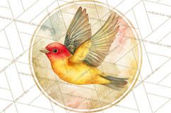 Watercolor Songbirds in Flight PNG Clipart Product Image 5