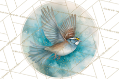 Watercolor Songbirds in Flight PNG Clipart Product Image 2