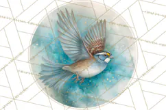 Watercolor Songbirds in Flight PNG Clipart Product Image 2