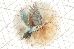 Watercolor Songbirds in Flight PNG Clipart Product Image 3