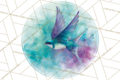Watercolor Songbirds in Flight PNG Clipart Product Image 4