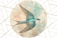 Watercolor Songbirds in Flight PNG Clipart Product Image 5