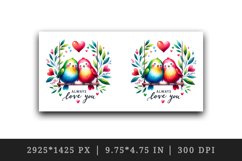Watercolor birds hugging heart Always Love you quote Valentine Day print 20 oz tumbler skinny mug wrap clipart t-shirt sublimation printable design