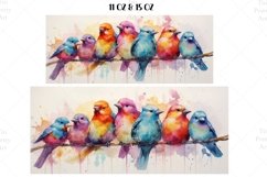 Watercolor Birds Mug Wrap Sublimation Designs, 3d Mug, Books Png