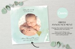 Watercolor Birth Announcement Mockup