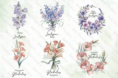 Watercolor Birth Month Flower Clipart Bundle Product Image 7