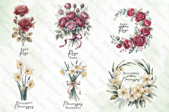 Watercolor Birth Month Flower Clipart Bundle Product Image 5