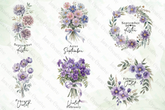 Watercolor Birth Month Flower Clipart Bundle Product Image 4