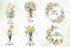 Watercolor Birth Month Flower Clipart Bundle Product Image 2