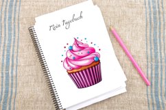 Watercolor Birthday Cupcakes Clipart Bundle Product Image 2