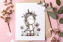 Watercolor Birthday Unicorn Clipart Product Image 2