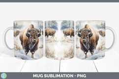 GorgeousWatercolor Bisons Mug Wrap design.