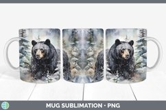 GorgeousWatercolor Black Bears Mug Wrap design.