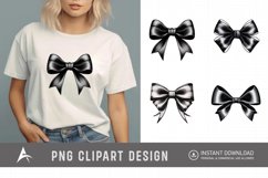 Watercolor Black Bow Clipart Product Image 1