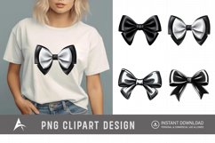 Watercolor Black Bow Clipart Product Image 1