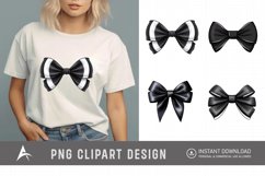 Watercolor Black Bow Clipart Product Image 1
