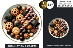 Black &amp; Gold Christmas Cookies and sweets Clipart Product Image 1