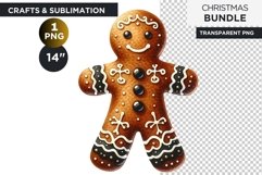 Black &amp; Gold gingerbread man Clipart PNG Product Image 1