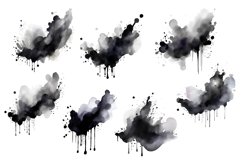 Watercolor Black Ink Drop, Splatter, And Splash Clipart Product Image 4