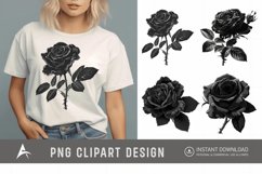 Watercolor Black Rose Clipart Product Image 1