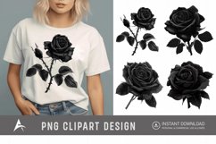 Watercolor Black Rose Clipart Product Image 1