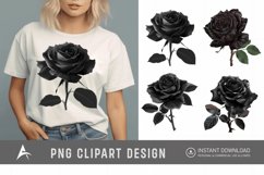 Watercolor Black Rose Clipart Product Image 1