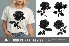 Watercolor Black Rose Clipart Product Image 1