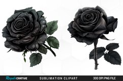 Watercolor Black Rose PNG Clipart Product Image 1