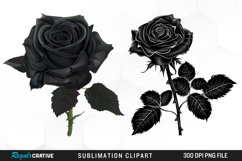 Watercolor Black Rose PNG Clipart Product Image 1