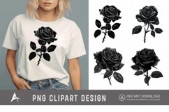 Watercolor Black Rose Clipart Product Image 1