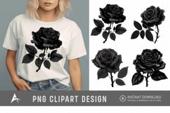 Watercolor Black Rose Clipart Product Image 1