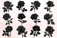 Watercolor Black Rose Clipart Bundle Product Image 2