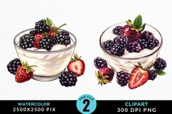 Watercolor Blackberries Graphics Clipart Product Image 1