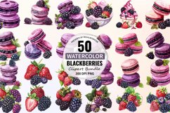 Watercolor Blackberries Clipart Bundle Product Image 1