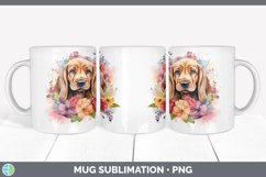 GorgeousWild Flowers Bloodhounds Mug Wrap design.