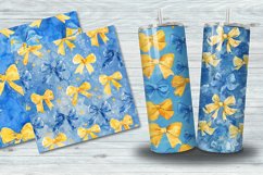 Blue and Yellow Coquette Bows Digital Paper Bundle Product Image 3