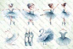 Watercolor Blue Ballerina Sublimation Bundle Product Image 5