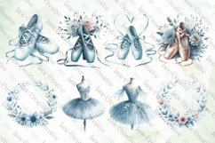 Watercolor Blue Ballerina Sublimation Bundle Product Image 3