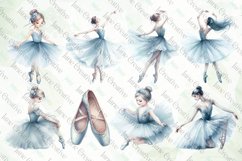 Watercolor Blue Ballerina Sublimation Bundle Product Image 2