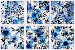 Floral Vine Backgrounds, 15x15 Blue Black Watercolor Papers Product Image 2