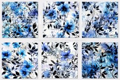 Floral Vine Backgrounds, 15x15 Blue Black Watercolor Papers Product Image 3