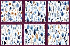 Boho Seamless Patterns, Seamless Blue Nature Boho Patterns Product Image 5